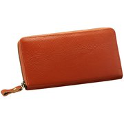 牛革 コインが分けられる長財布 キャメル 377408