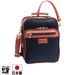 410702 [牛革使いボンディングショルダーバッグ ネイビー]