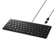 USB接続 有線コンパクトキーボード Type-C変換アダプター付き ブラック BSKBUC310BK