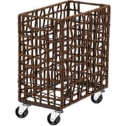 FOLDING ROUGH KNIT LAUNDRY BASKET with CASTER 28L/SLIM Brown 003426