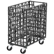 FOLDING ROUGH KNIT LAUNDRY BASKET with CASTER 28L/SLIM Gray 003426