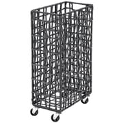 FOLDING ROUGH KNIT LAUNDRY BASKET with CASTER 40L/SLIM Gray 003427