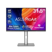 ProArt Display/31.5型/6K（6016 x 3384）/IPSパネル/LuxPixel AGLR（非光沢）/VESA DisplayHDR 600/75Hz/ΔE ＜2/Thunderbolt 4×2（96W給電）HDMI×1 DisplayPort×1 内蔵USBハブ/スピーカーなし PA32QCV
