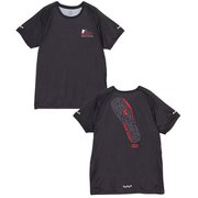 ランニングフットプリントTシャツ レディース ランニングウェア シャツ Black（K001） WLサイズ CH11-2639