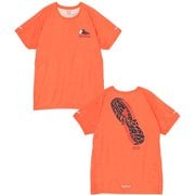 ランニングフットプリントTシャツ レディース ランニングウェア シャツ Orange（D001） WLサイズ CH11-2639