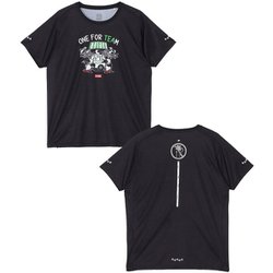 ランニングワンフォーチームTシャツ メンズ ランニングウェア シャツ Black（K001） Lサイズ CH01-2640