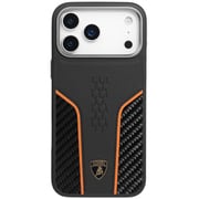 iPhone 17 Pro Max用 ケース 高級 本革＆カーボン バックカバー Magsafe充電対応 オレンジライン LB-TPUPCMIP17PM-HU/D21-OE