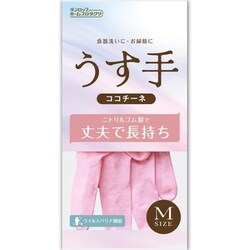 ココチーネ ニトリルゴム手袋うす手 M 約全長30cm×掌まわり20.6cm×中指の長さ8cm ピンク