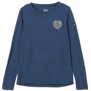 Wリトルハートウッドロングスリーブ レディース カットソー OCEAN BLUE（23G） Sサイズ SNWP04071N