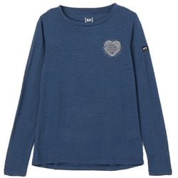 Wリトルハートウッドロングスリーブ レディース カットソー OCEAN BLUE(23G) Mサイズ SNWP04071N