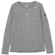 Wヨガホッジポッジロングスリーブ レディース フィットネス ヨガ シャツ CASHMERE GREY MELANGE(57G) XSサイズ SNWP04095