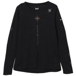 Wヨガホッジポッジロングスリーブ レディース フィットネス ヨガ シャツ JET BLACK(49H) XSサイズ SNWP04095