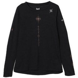 Wヨガホッジポッジロングスリーブ レディース フィットネス ヨガ シャツ JET BLACK(49H) Mサイズ SNWP04095