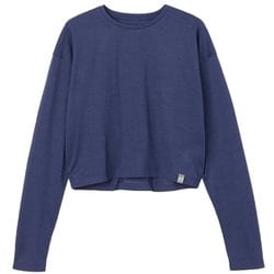 JP 140クロップドロングスリーブTシャツ レディース フィットネス ヨガ シャツ Blue Violet(245) Sサイズ SNWJ10230
