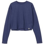 JP 140クロップドロングスリーブTシャツ レディース フィットネス ヨガ シャツ Blue Violet(245) Sサイズ SNWJ10230
