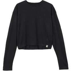 JP 140クロップドロングスリーブTシャツ レディース フィットネス ヨガ シャツ Jet Black Melange(I10) Sサイズ SNWJ10230
