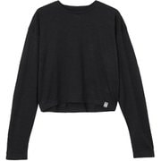 JP 140クロップドロングスリーブTシャツ レディース フィットネス ヨガ シャツ Jet Black Melange(I10) Sサイズ SNWJ10230