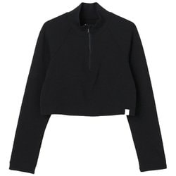 JPワッフルハーフジップトップ レディース フィットネス ヨガ シャツ Smoke Black(J164) Mサイズ SNWJ10238