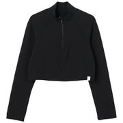 JPワッフルハーフジップトップ レディース フィットネス ヨガ シャツ Smoke Black(J164) Mサイズ SNWJ10238