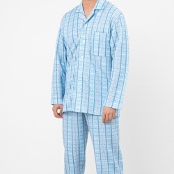 メンズパジャマLキルトニット L ブルー 1716381075701