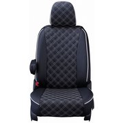 シートカバー 全席セット セレナ/ランディ キルト ブラック×ホワイトステッチ 15ENC0576K