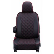 シートカバー 全席セット クラウンエステート キルト ブラック×レッドステッチ 15ETB0184D