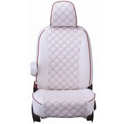 シートカバー 全席セット アクア キルト ホワイト×レッドステッチ 15ETB1063W