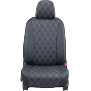 シートカバー 全席セット アクア オーバーステッチ ブラック×ホワイトステッチ 24ETB1063KW
