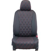 シートカバー 全席セット クラウンロイヤル オーバーステッチ ブラック×レッドステッチ 24ETB1429KA