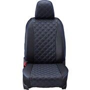 シートカバー 全席セット アルファード（福祉車両）/ アルファードハイブリッド（福祉車両）キルト ブラック×ブルーステッチ 15ETC1662E