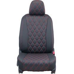 シートカバー 全席セット アルファード（福祉車両）/ アルファードハイブリッド（福祉車両）オーバーステッチ ブラック×レッドステッチ 24ETC1662KA