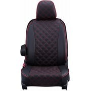 シートカバー 全席セット ポルテ キルト ブラック×レッドステッチ 15ETB1040D