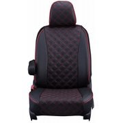 シートカバー 全席セット プリウスα/メビウス キルト ブラック×レッドステッチ 15ETB1131D