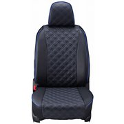 シートカバー 全席セット プリウスα/メビウス キルト ブラック×ブルーステッチ 15ETB1131E
