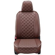 シートカバー 全席セット プリウスα/メビウス キルト ブラウン×アイボリーステッチ 15ETB1131N