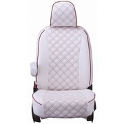 シートカバー 全席セット プリウスα/メビウス キルト ホワイト×レッドステッチ 15ETB1131W