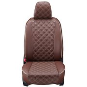 シートカバー 全席セット ジューク キルト ブラウン×アイボリーステッチ 15ENB5261N