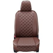 シートカバー 全席セット ミライース/ピクシスエポック/プレオ＋ キルト ブラウン×アイボリーステッチ 15EDA6508N
