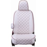 シートカバー 全席セット ミライース/ピクシスエポック/プレオ＋ キルト ホワイト×レッドステッチ 15EDA6508W