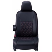 シートカバー 全席セット ミライース/ピクシスエポック/プレオ＋ ダイヤ ブラック×レッドステッチ 16EDA6508D