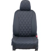 シートカバー 全席セット ミライース/ピクシスエポック/プレオ＋ オーバーステッチ ブラック×ブルーステッチ 24EDA6508KE