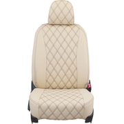 シートカバー 全席セット ミライース/ピクシスエポック/プレオ＋ オーバーステッチ アイボリー×ブラウンステッチ 24EDA6508VN