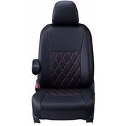 シートカバー 全席セット ハイエースバン ダイヤ ブラック×レッドステッチ 16ETB0236D