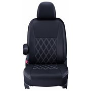 シートカバー 全席セット ハイエースバン ダイヤ ブラック×ホワイトステッチ 16ETB0236K