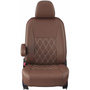 シートカバー 全席セット ランドクルーザー ダイヤ ブラウン×アイボリーステッチ 16ETC0258N