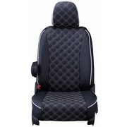 シートカバー 全席セット ミラココア キルト ブラック×ホワイトステッチ 15EDA6503K