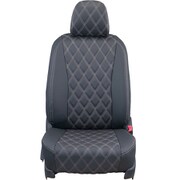 24EHC0408KW [シートカバー 全席セット ステップワゴン オーバーステッチ ブラック×ホワイトステッチ]