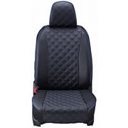 15ENB0502E [シートカバー 全席セット キューブ キルト ブラック×ブルーステッチ]