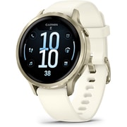 Venu 4（ヴェニュー 4）41mm Lunar Gold / Bone シリコンバンド 心電図（ECG）アプリ Suica対応 GPSスマートウォッチ 010-03013-30