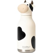 BESTIE（べスティ） キャラクター ボトル 460ml カナダ発 アニマル 動物 保温保冷 ステンレスボトル 高品質 ステンレス 二層構造 スクリュー式 ストロー付き ウシ ホワイト SBV44CO